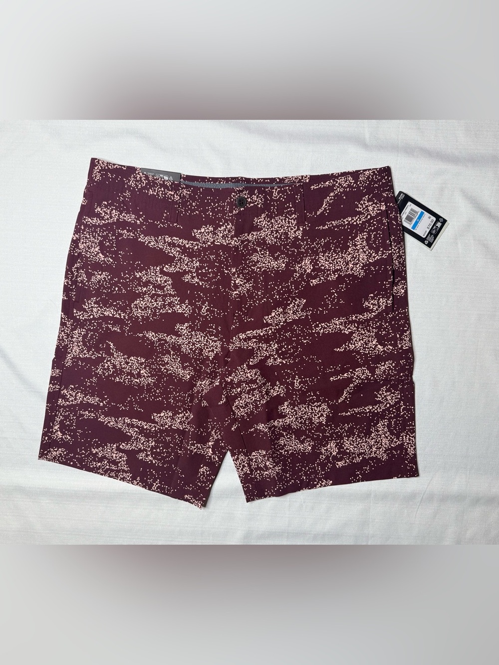 Under Armour Golf Shorts Mens 36 Burgundy UA Printed Stretch Performance NEW